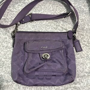 Coach Light Purple Signature Adjustable Crossbody Purse
